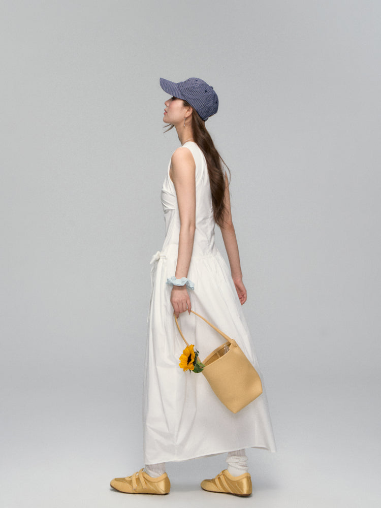 Sleeveless Tie-Waist A-Line Sundress - CHINASQUAD