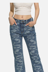 Blue Low-Waist Skinny Straight-Leg Jeans - CHINASQUAD