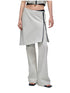 Color Blocking Fake Two-piece Zipper Slightly Flared Skirt - CHINASQUAD