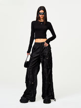 Black Lightning Wide-Leg Pants - CHINASQUAD