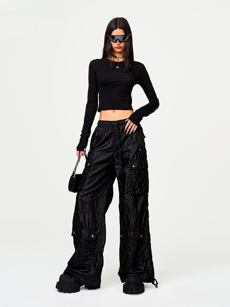 Black Lightning Wide-Leg Pants - CHINASQUAD