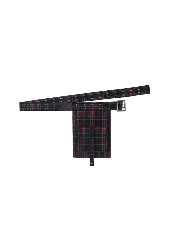 Plaid Big-Pocket Waist Belt - CHINASQUAD