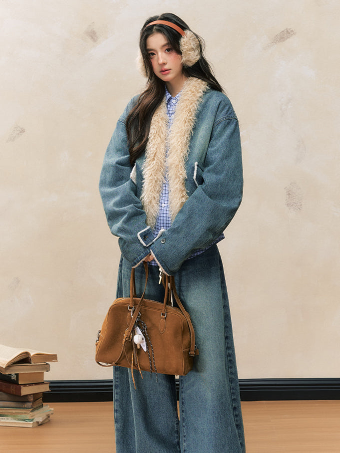 Blue Loose Wide-Leg Jeans - CHINASQUAD