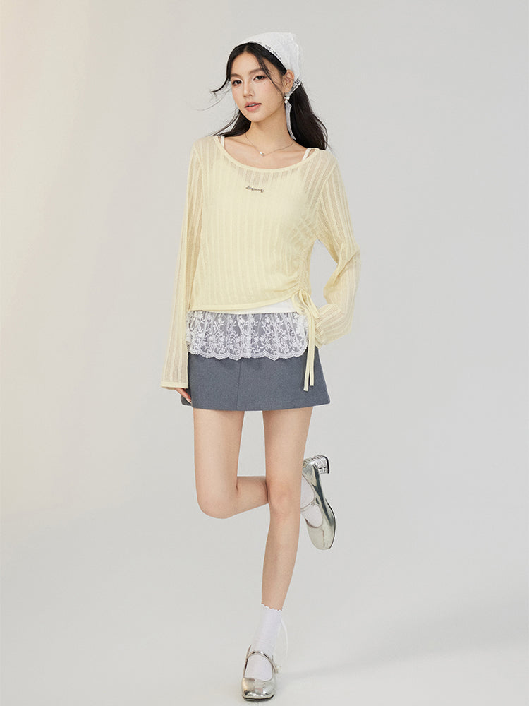 Hollow Irregular Lyocell Top - CHINASQUAD