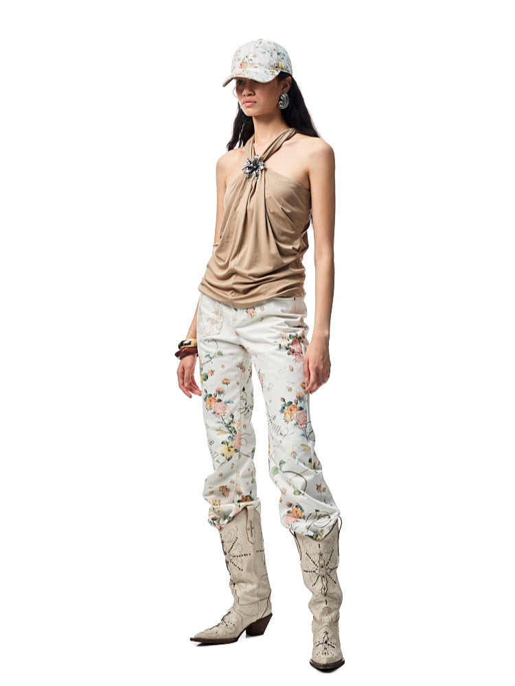 High-Elastic V-Neck Knotted Acetate Camisole - CHINASQUAD