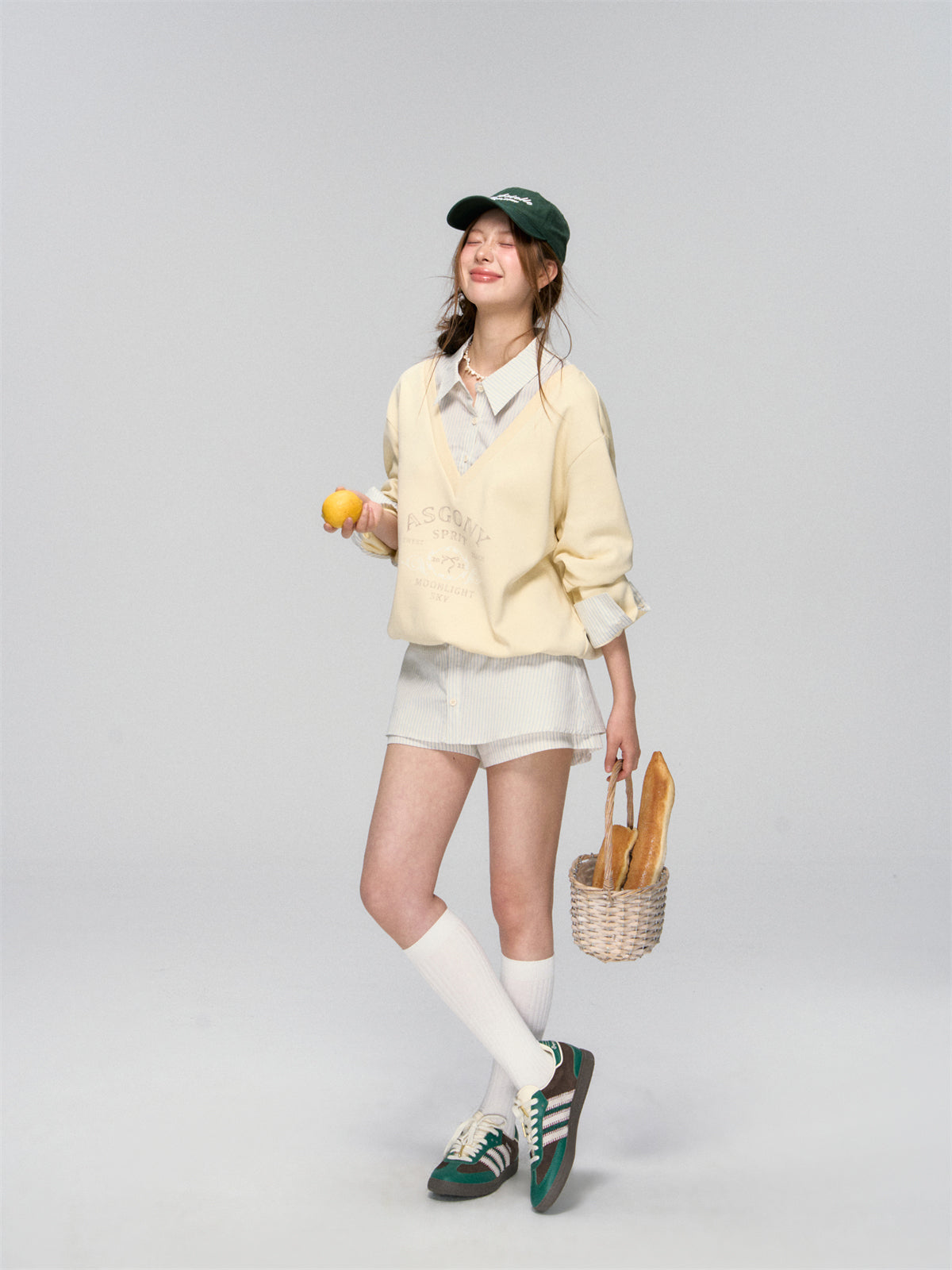 Yellow & Navy Collegiate Butterfly Sweatshirt & Skirt Set - CHINASQUAD