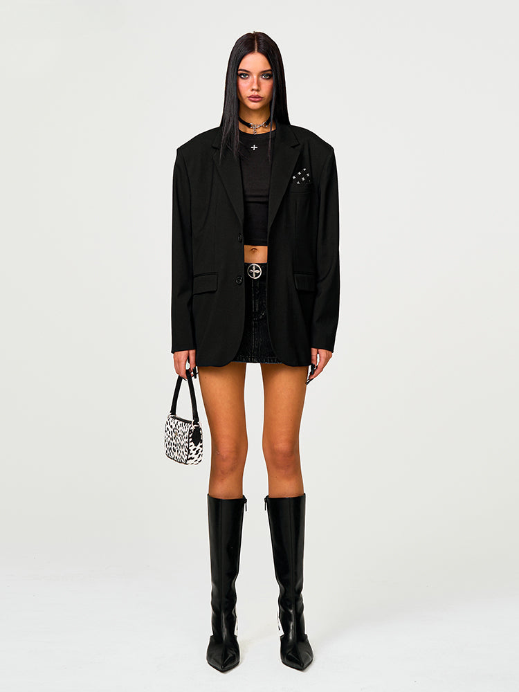 Black Oversize Midnight Blazer - CHINASQUAD