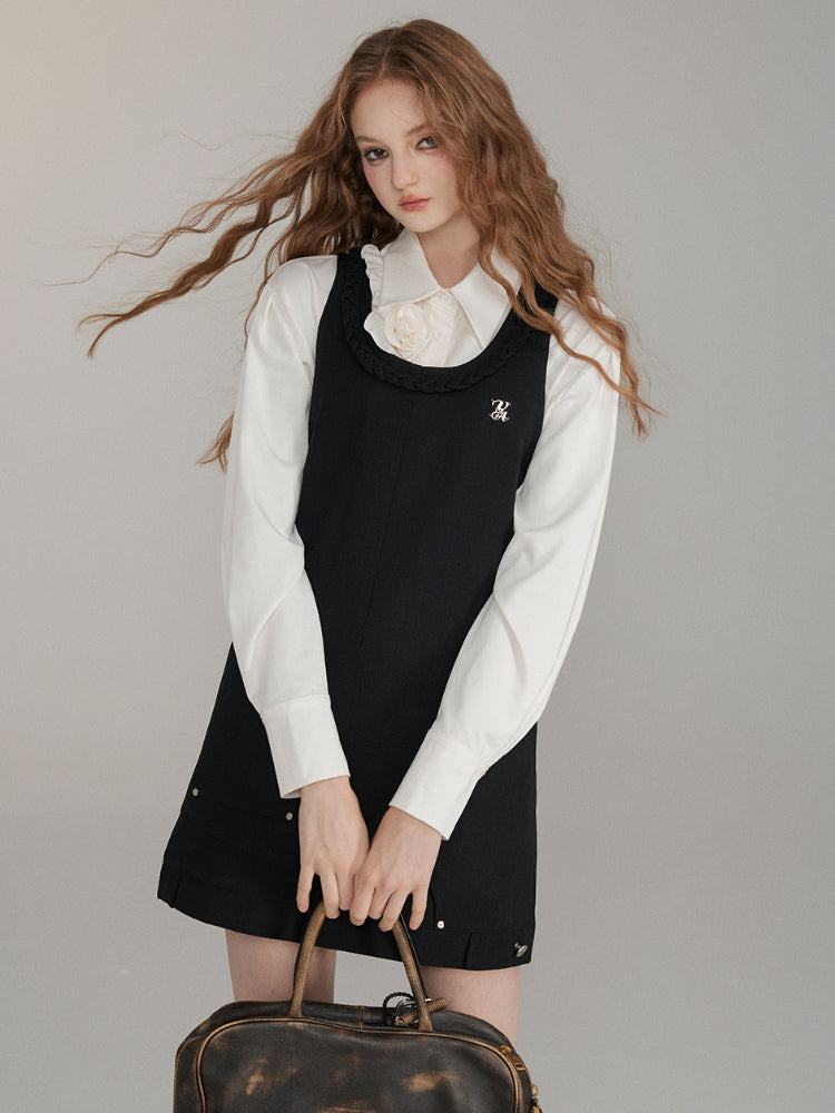 3D Rose Ruffle Long Sleeve Blouse - CHINASQUAD