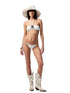 White Jacquard Halter-Tie Bikini - CHINASQUAD