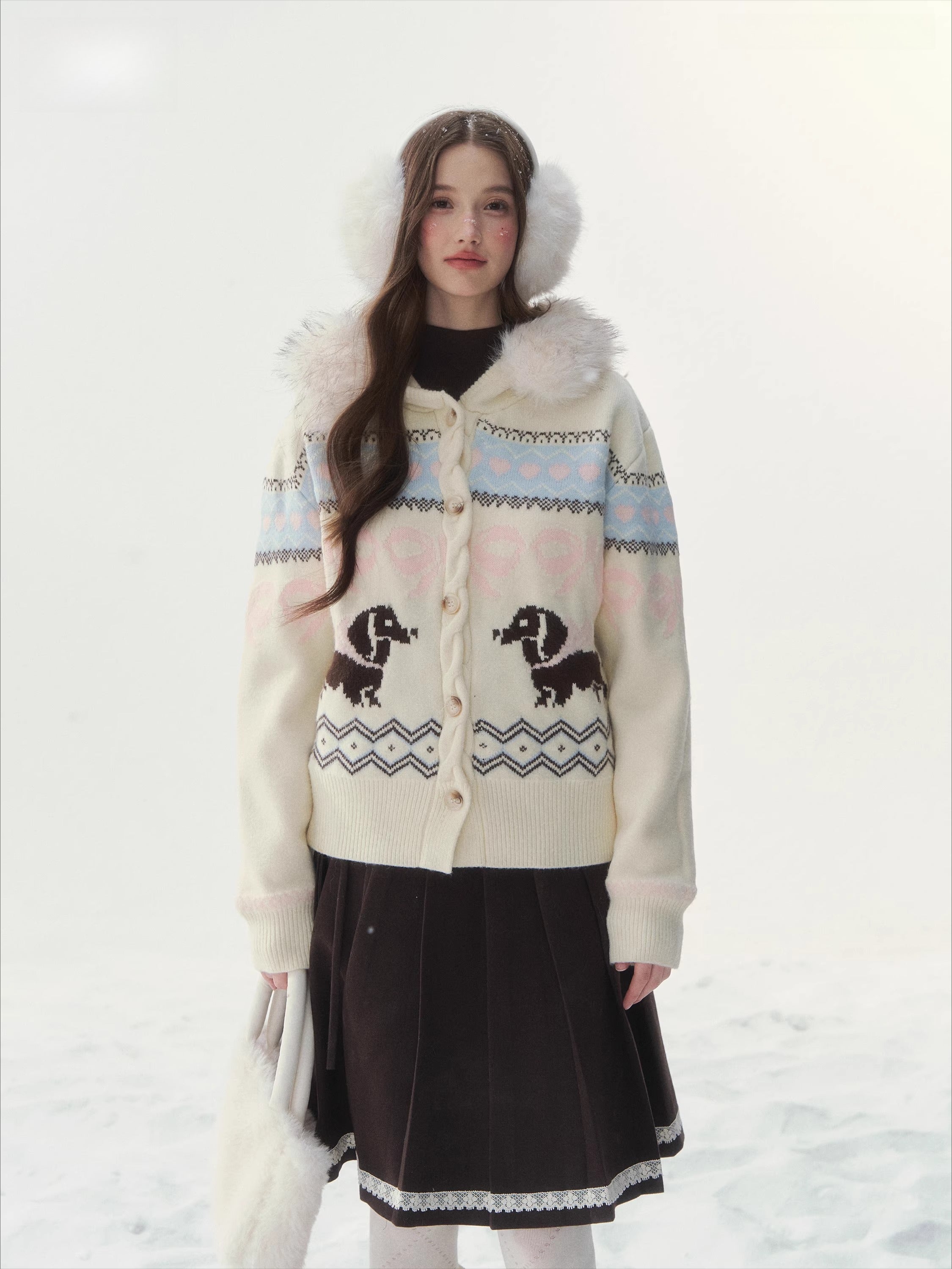 Vintage Dachshund Thermal Knit Sweater