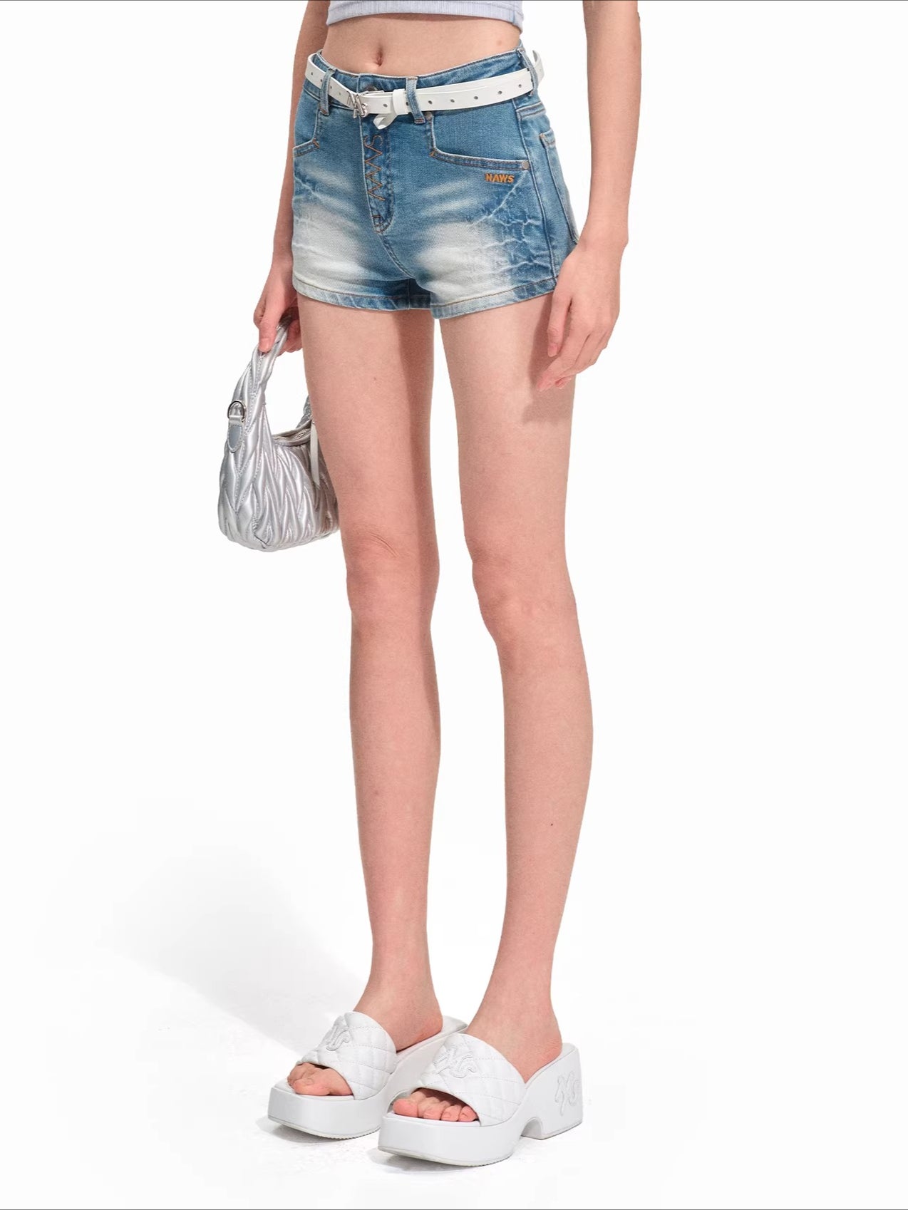 Heavyweight Washed Twill Denim Shorts