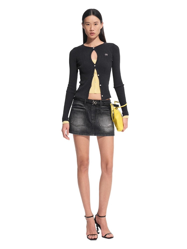 "Caracal Series" Washed Mini Skirt - CHINASQUAD