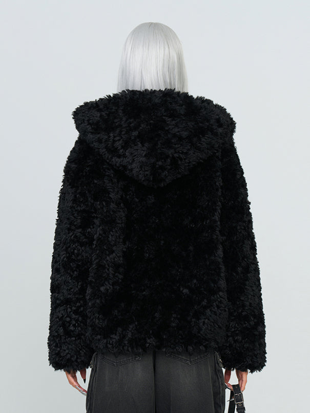 Cross Patch Fur Coat - CHINASQUAD