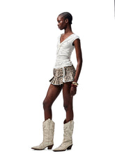 Leopard-Print Washed Canvas Pleated Waistband - CHINASQUAD