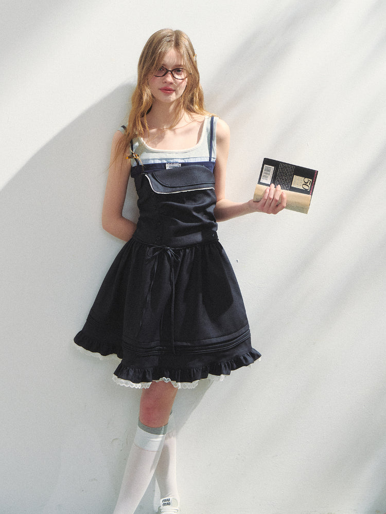 Preppy Strapless Dress - CHINASQUAD