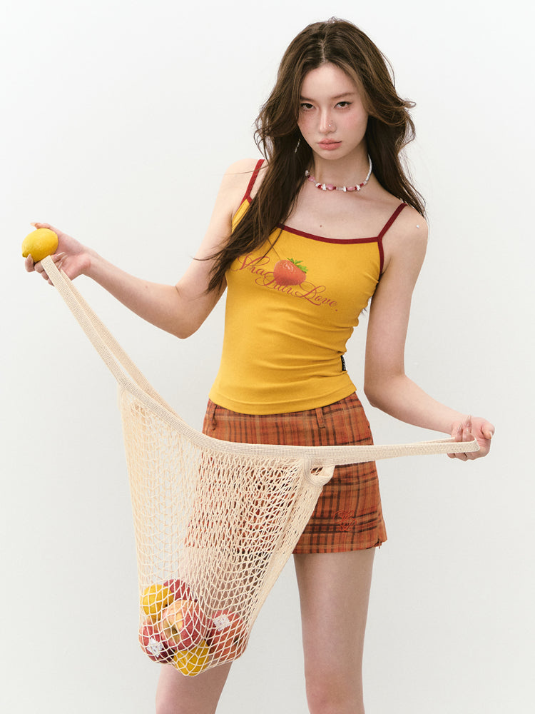 Colorblock Letter Print Cami Top - CHINASQUAD