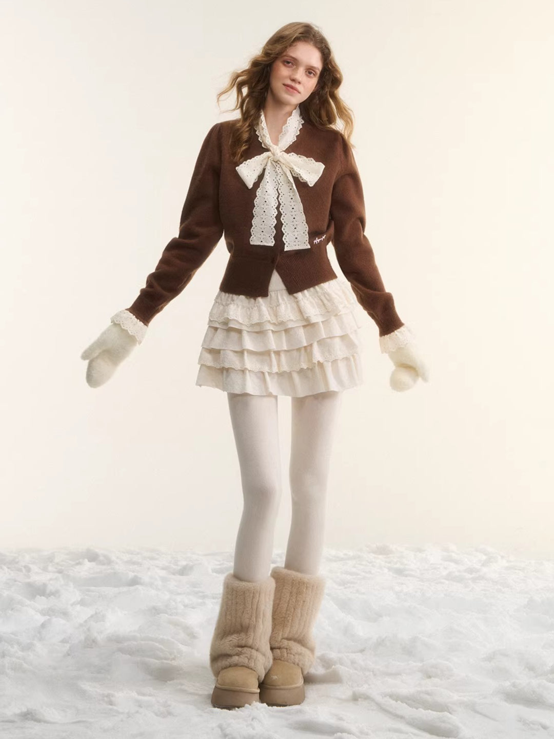 Tiered High-Waist A-Line Puff Skirt