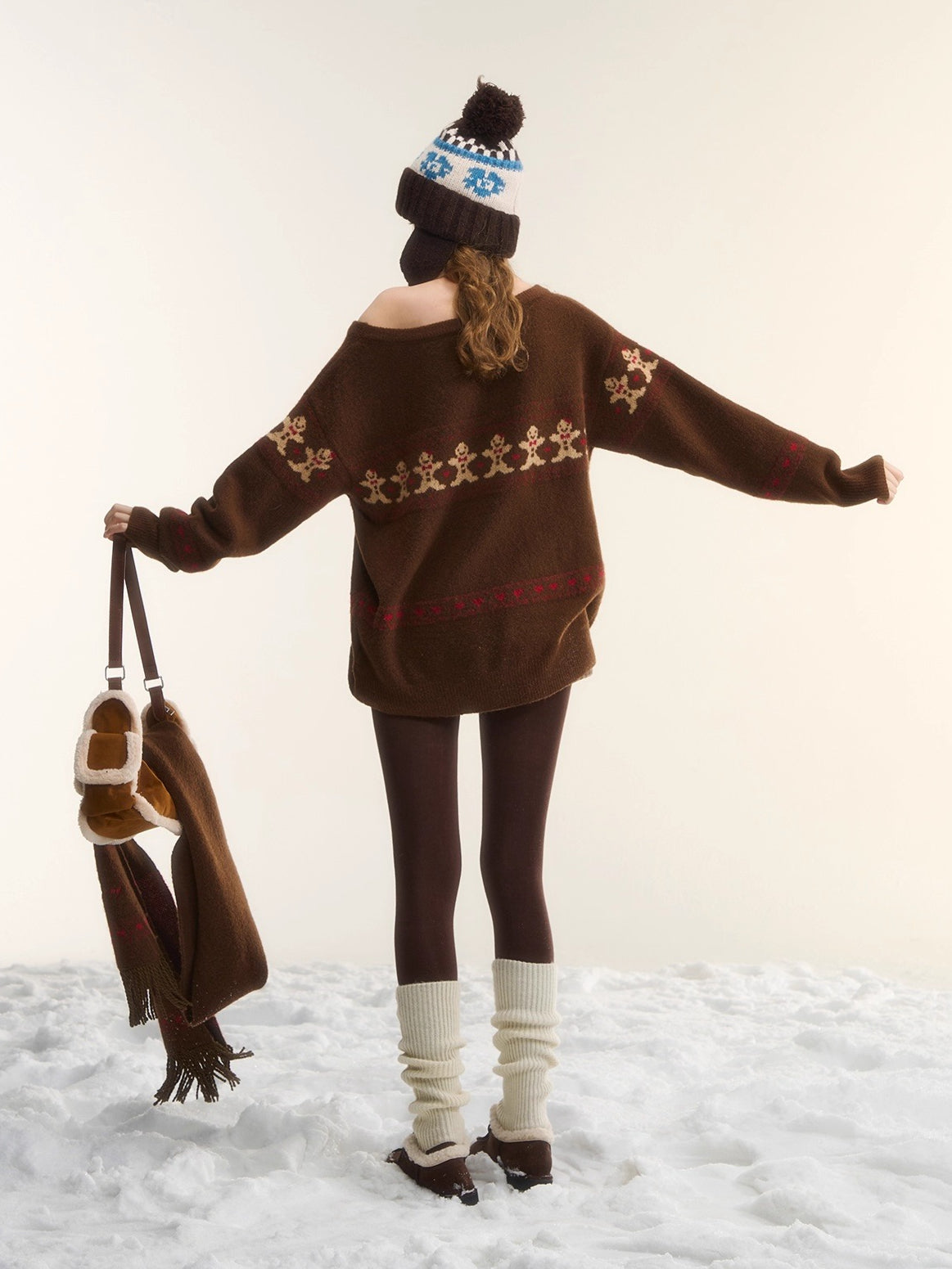 Wool-Blend Christmas Sweater & Scarf Set