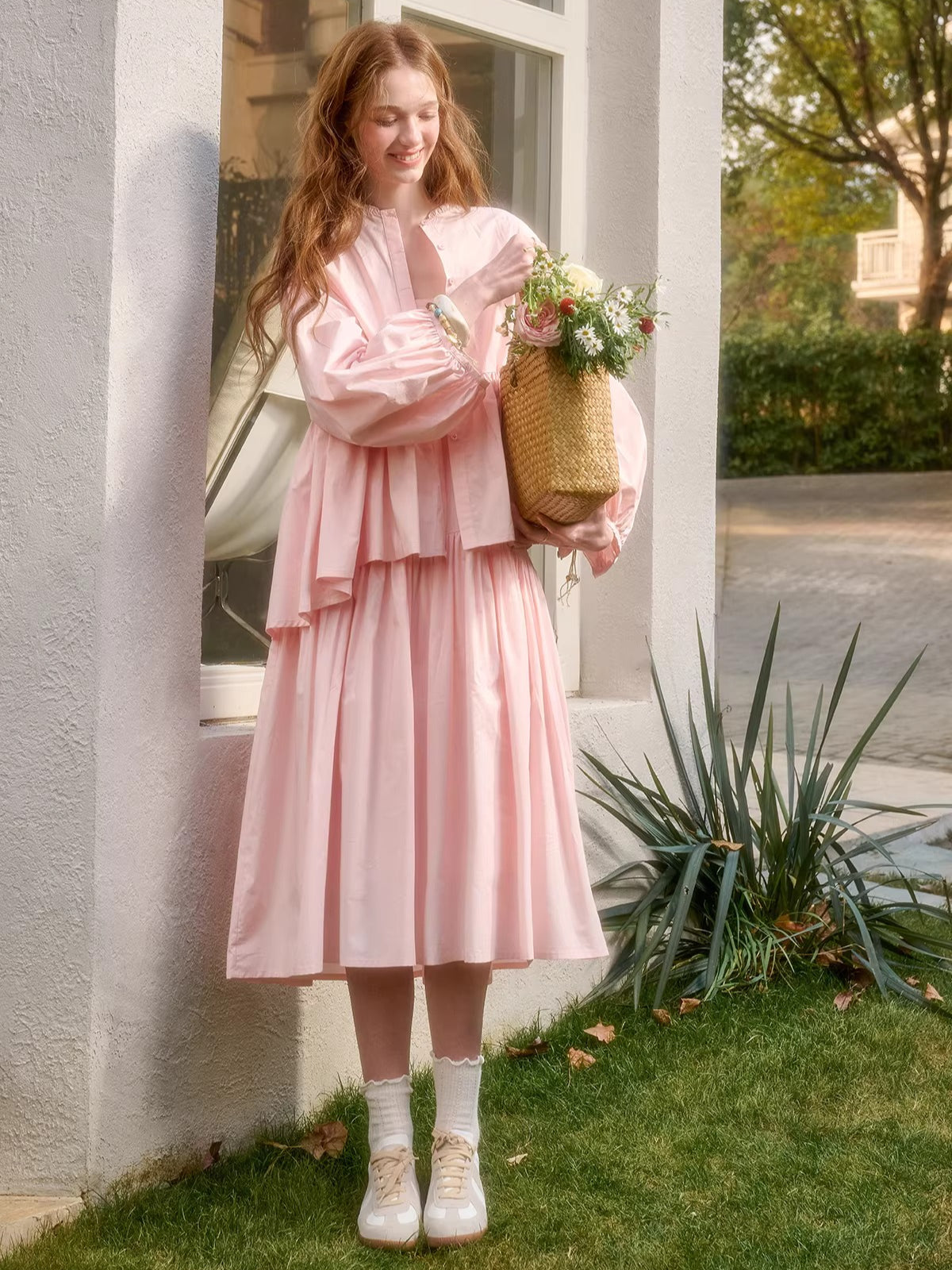 Embroidered Shirt Dress & Slip Dress Set