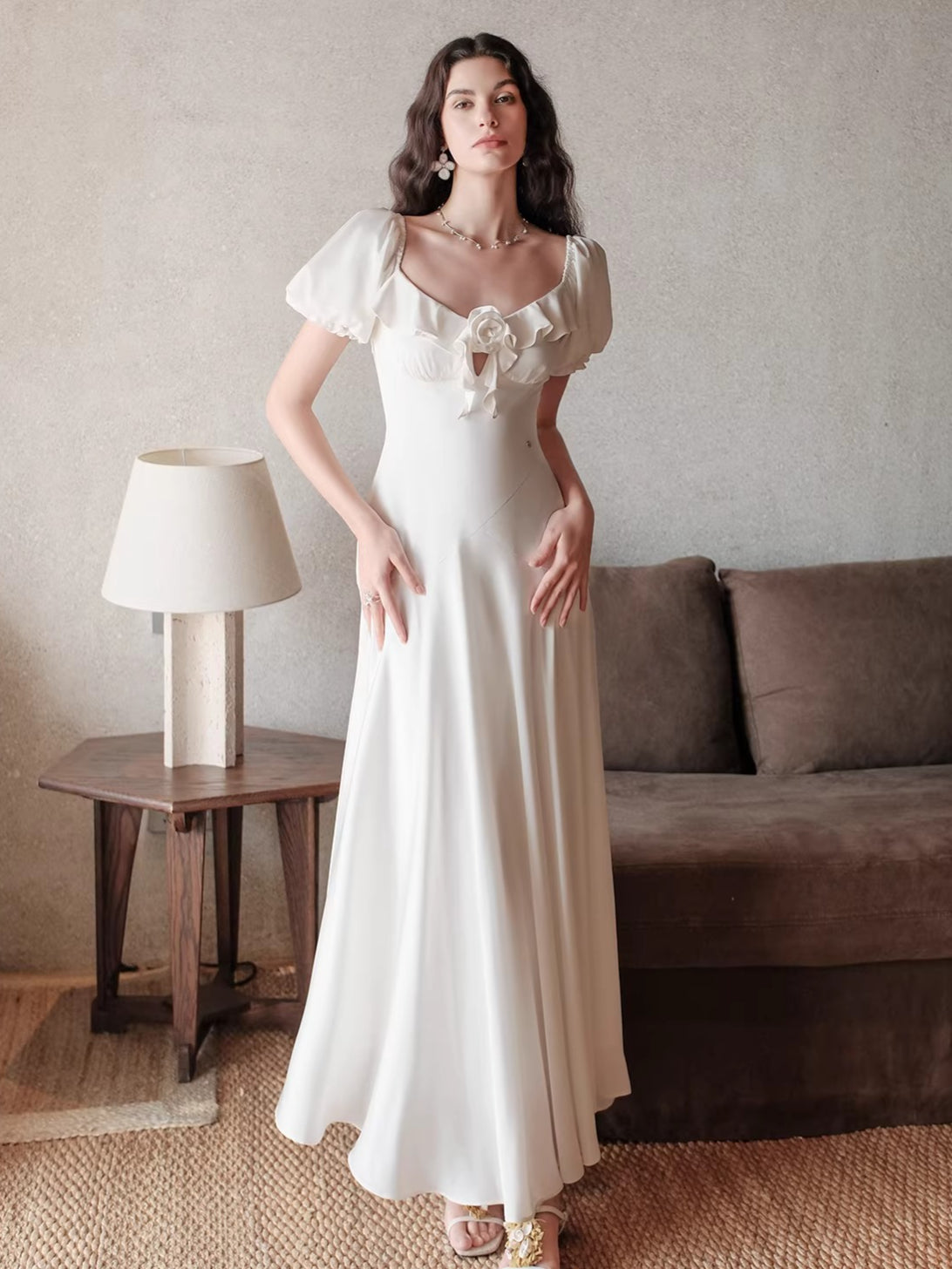 Puff-Sleeve Resort Maxi Dress