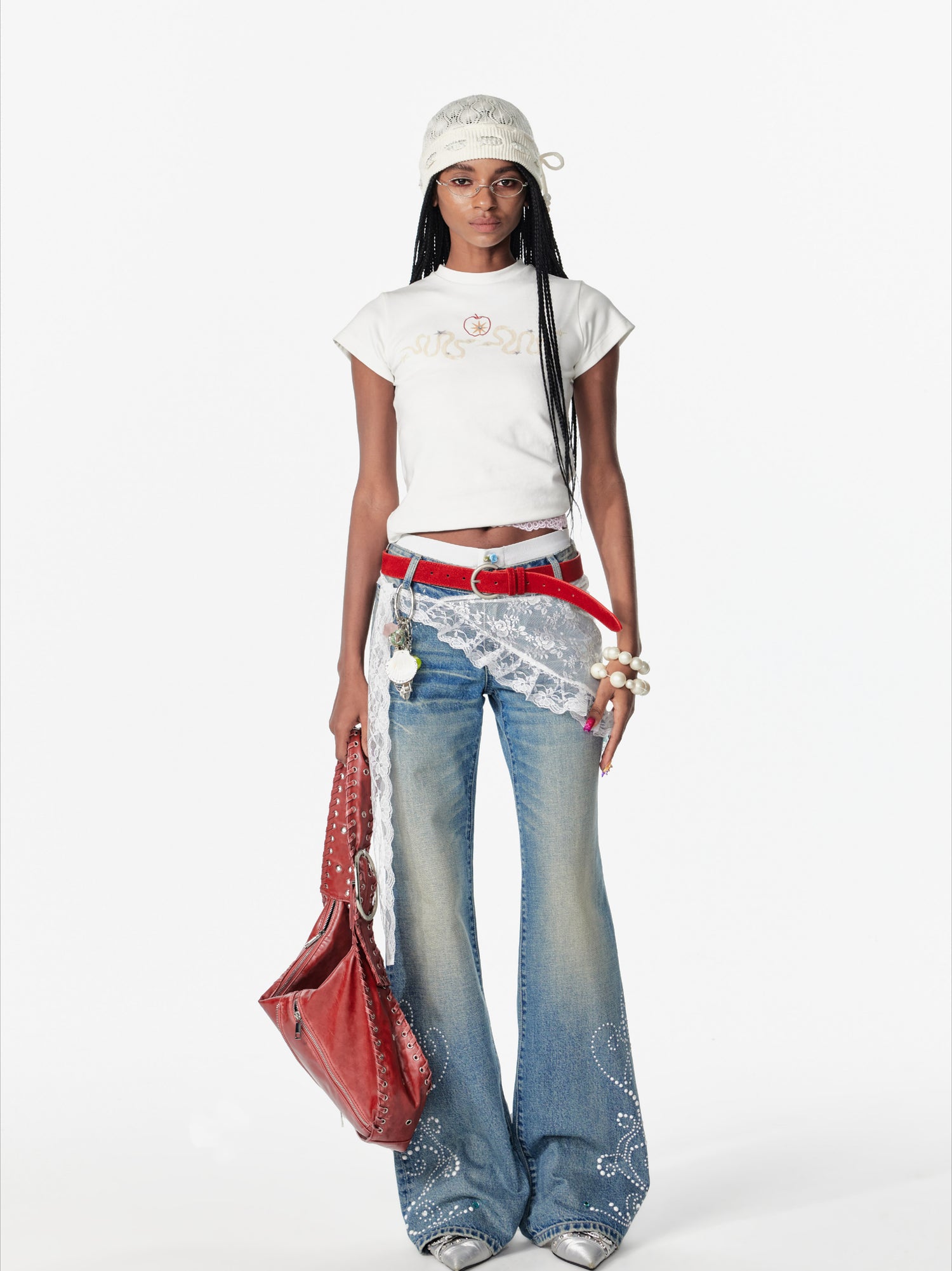 Punk Snake Embroidered T-shirt - CHINASQUAD