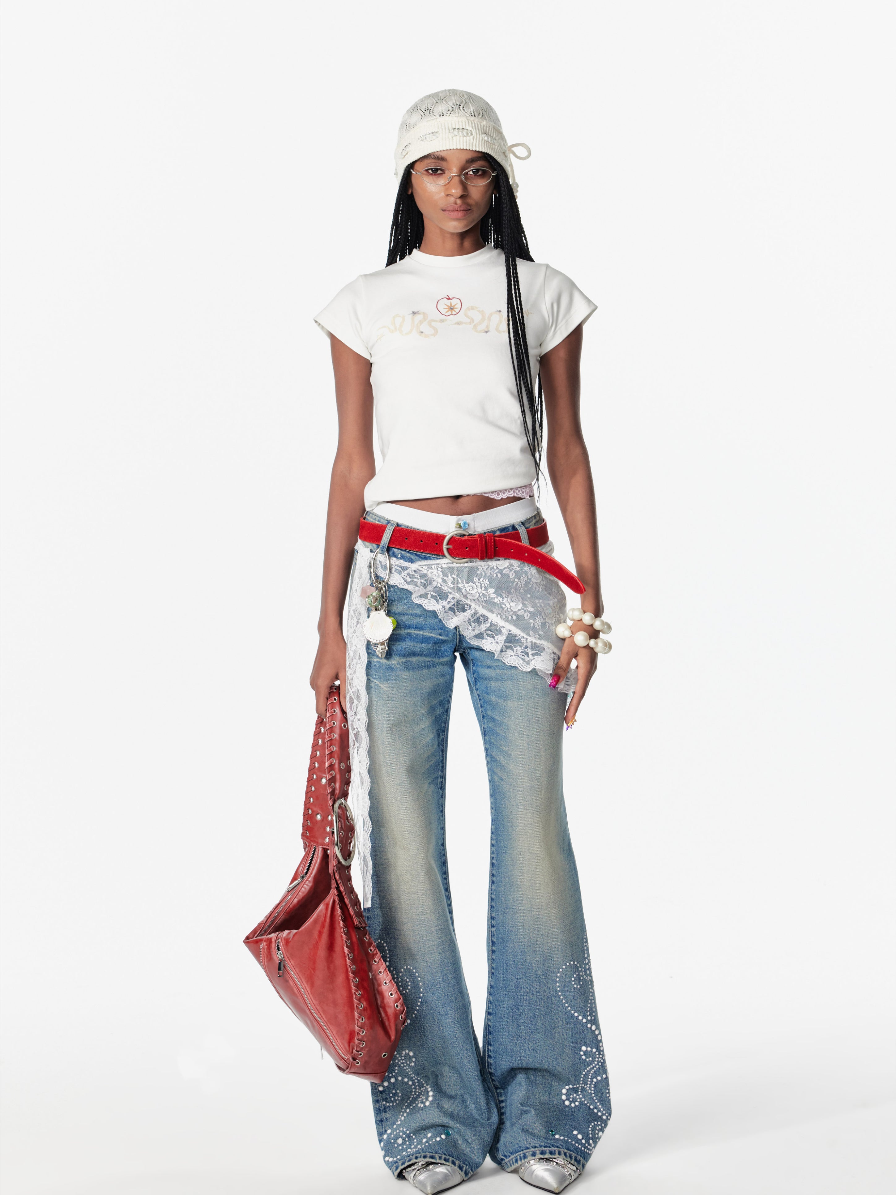 Punk Snake Embroidered T-shirt - CHINASQUAD