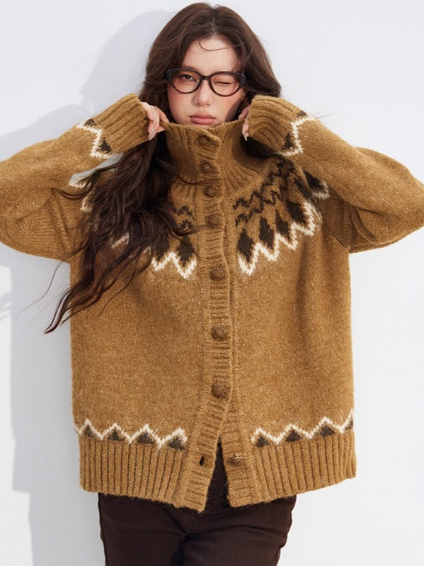 Fair Isle Wool-Blend Collared Knit Sweater