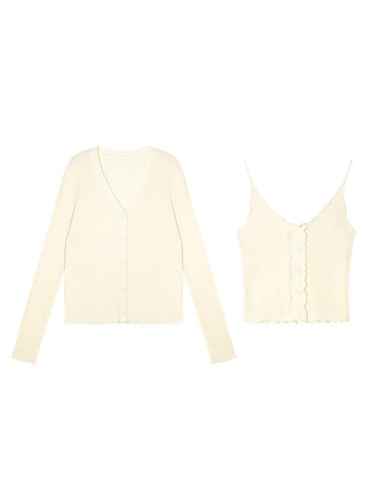Ruffle Versatile Knitted Cardigans