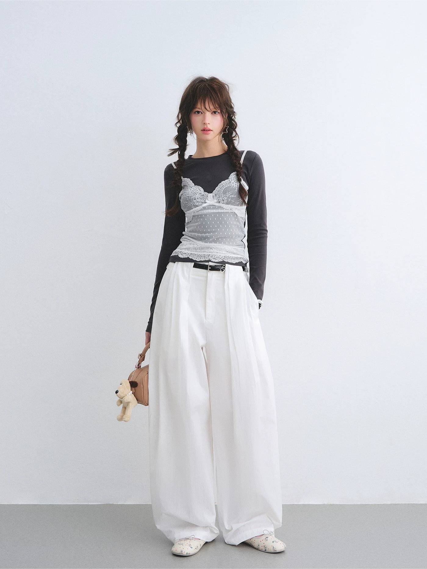 Lace Layered Illusion Long Sleeve T-Shirt