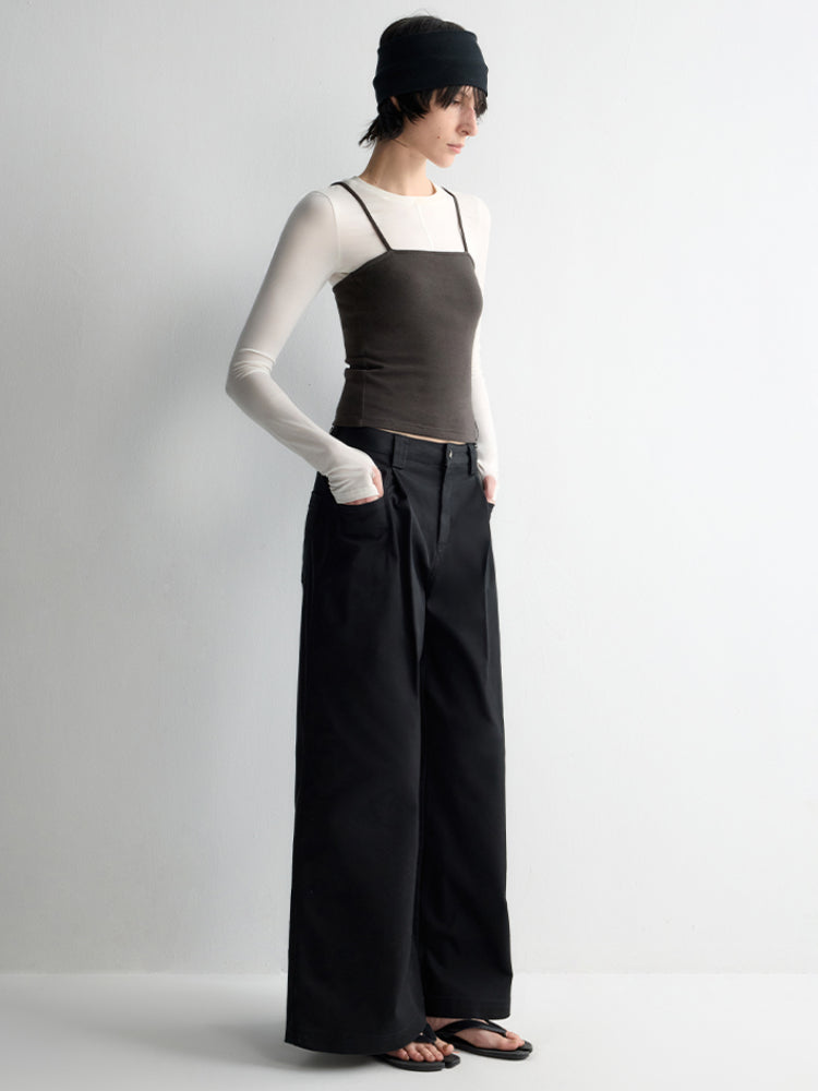 Oversized Tailored Wide-Leg Pants - CHINASQUAD