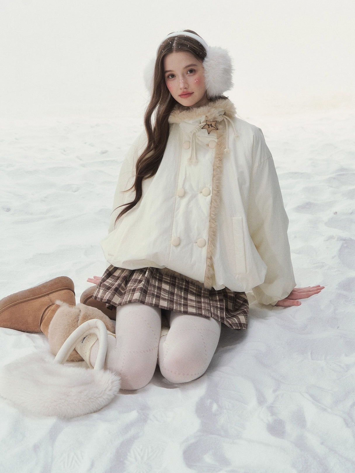 White Starry Birch Duck Down Jacket