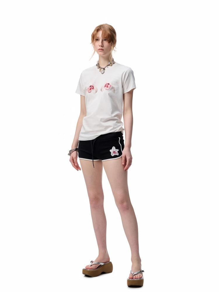 Printed Loose Austrian Rhinestone T-shirt - CHINASQUAD