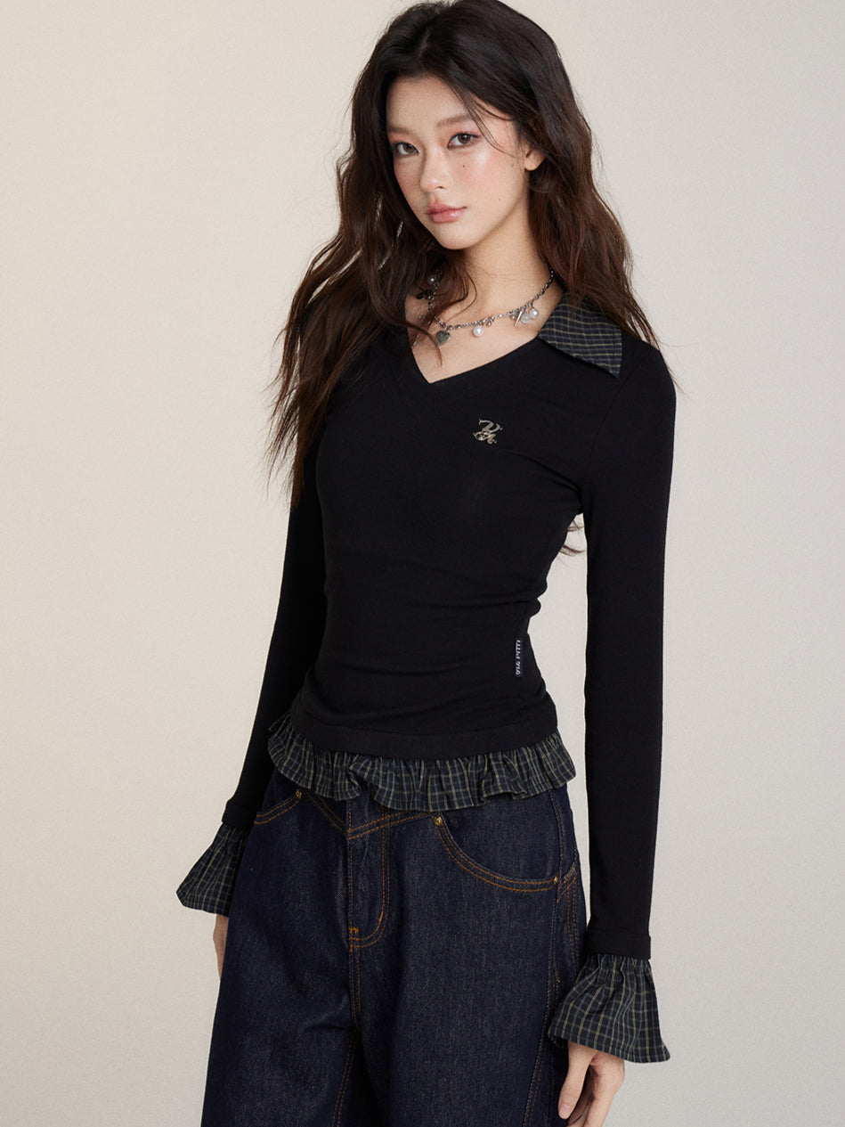 Faux Two-Piece Base Layer Long-Sleeve T-Shirt - CHINASQUAD