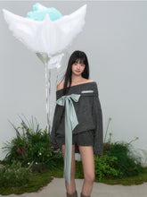 One-Shoulder Bow Tie Knitted Top - CHINASQUAD