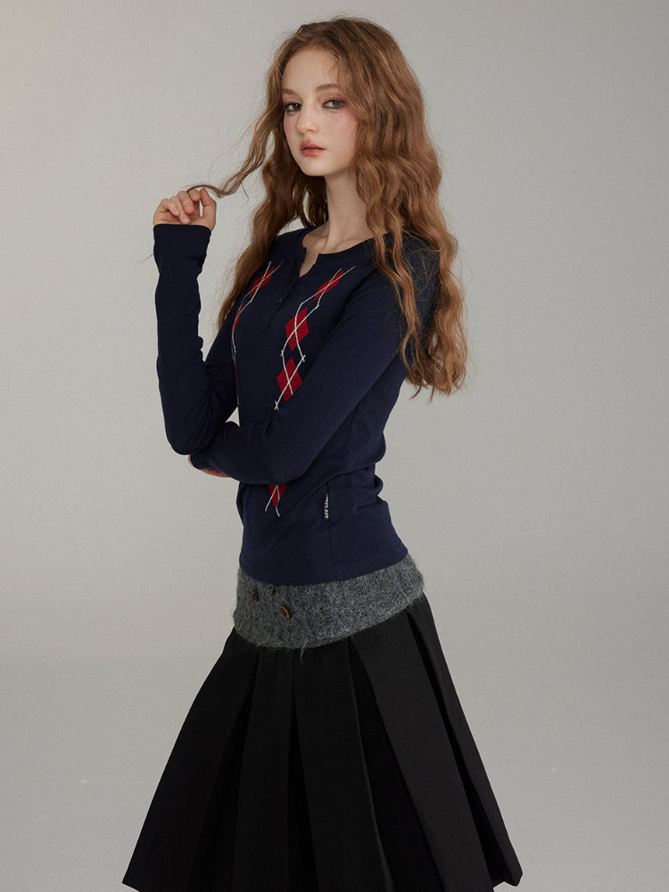 Wool Embroidered Pattern Knit Crewneck - CHINASQUAD