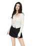 Black & White Wide Neckline Sweater - CHINASQUAD