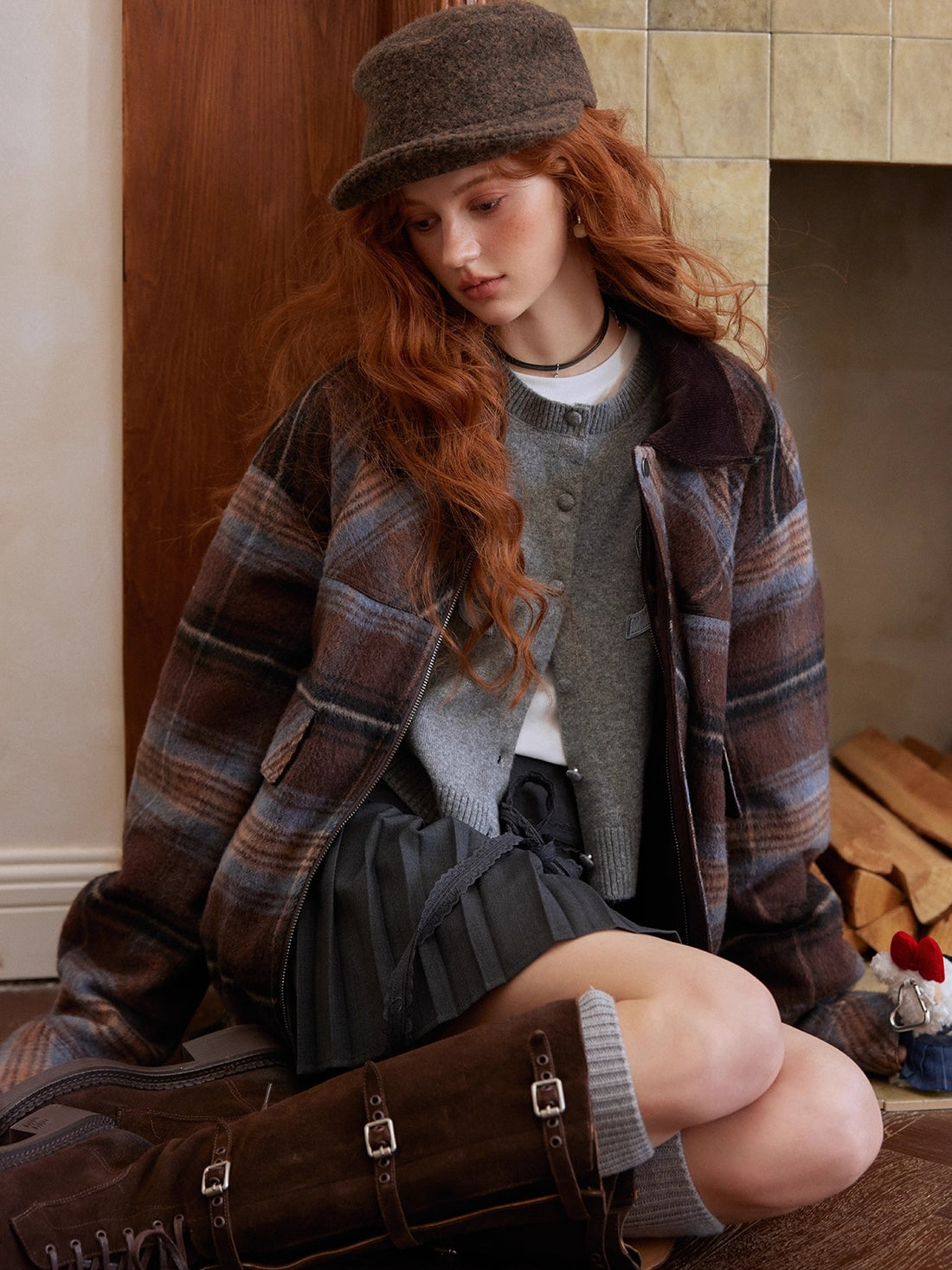 Maillard Vintage Plaid Wool-Blend Overshirt Jacket