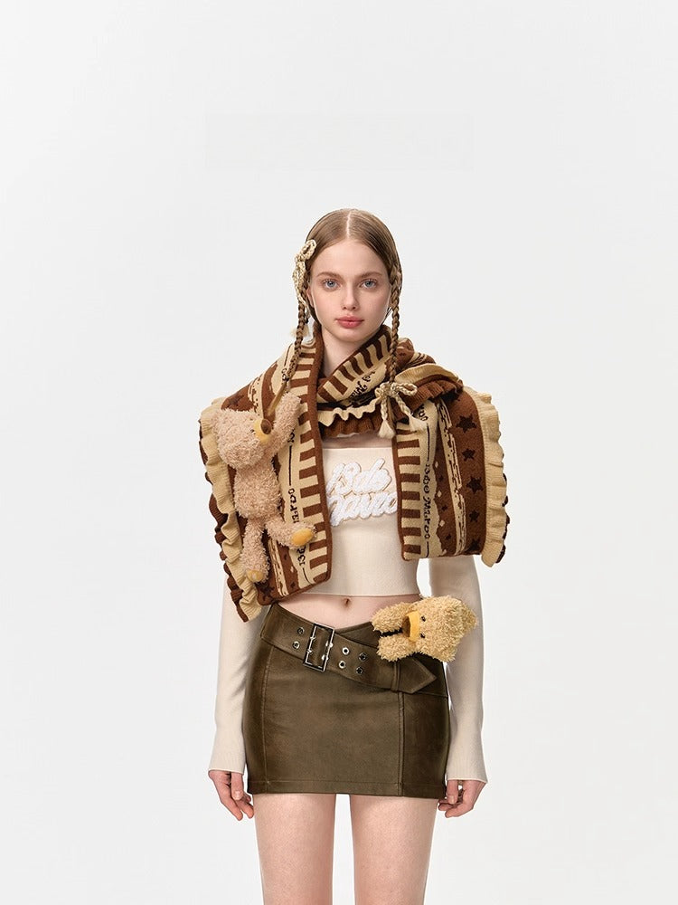 Layered Knit Cake Scarf