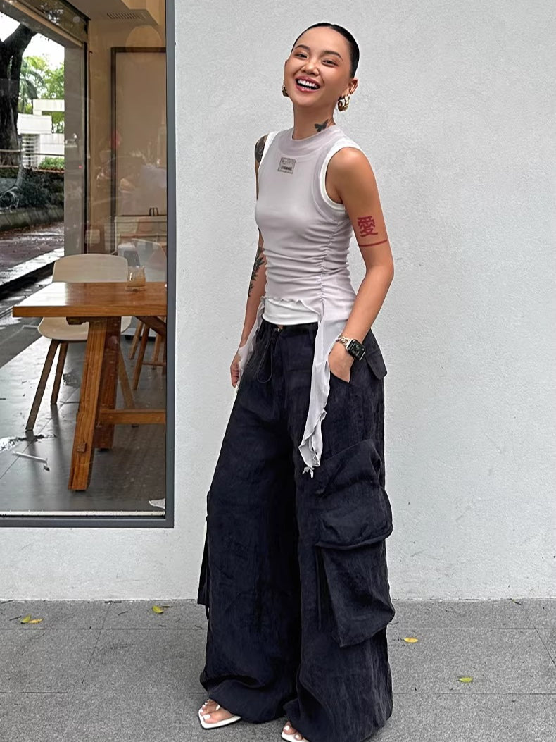 Relaxed TENCEL™ Wide-Leg Utility Pants
