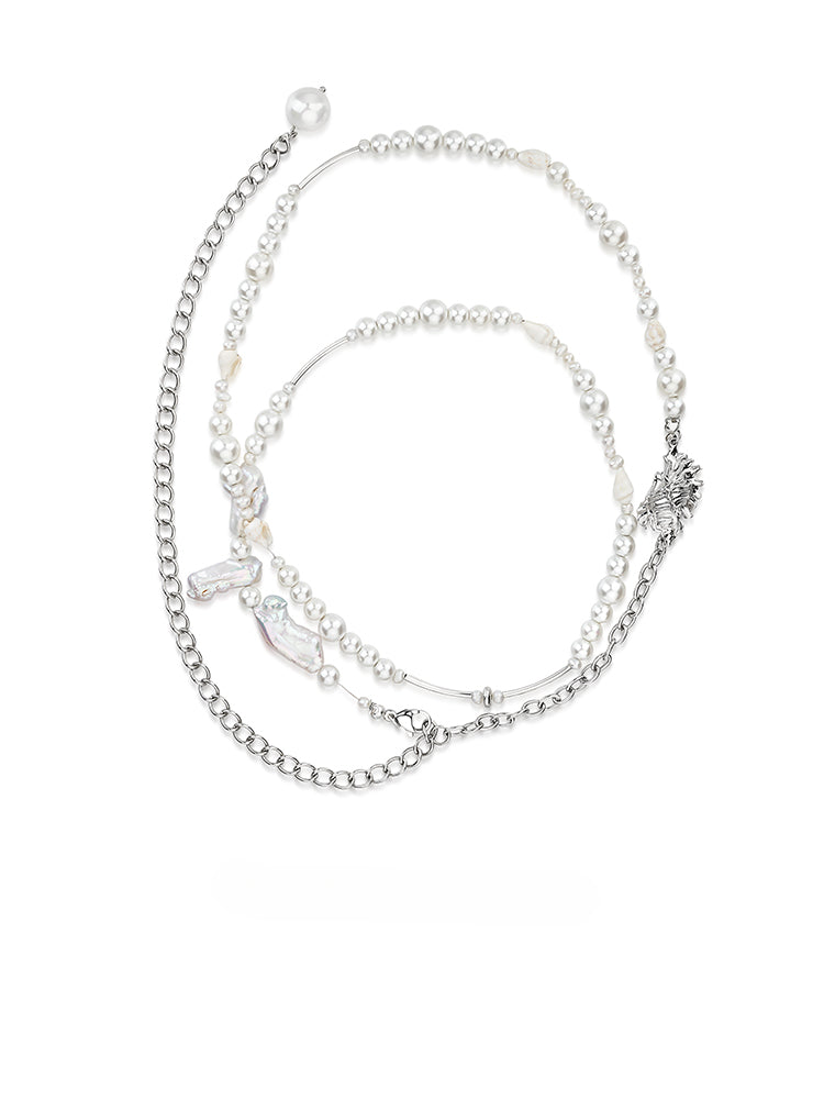 Double Wear Natural Baroque Conch Necklace/Waist Chain - CHINASQUAD