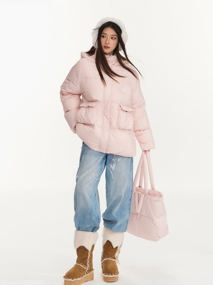 White Duck Down Hooded Jacket - CHINASQUAD