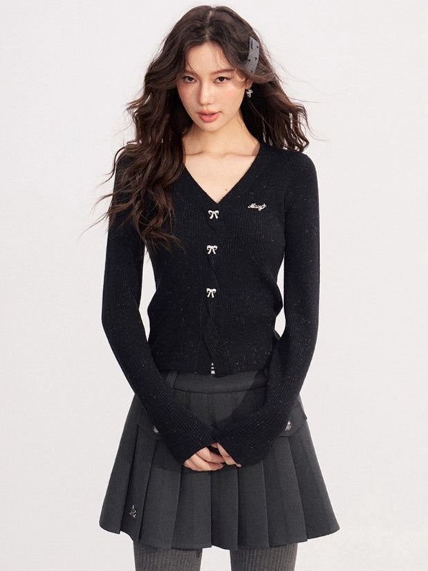 Shimmer Soft-Touch Knit V-Neck