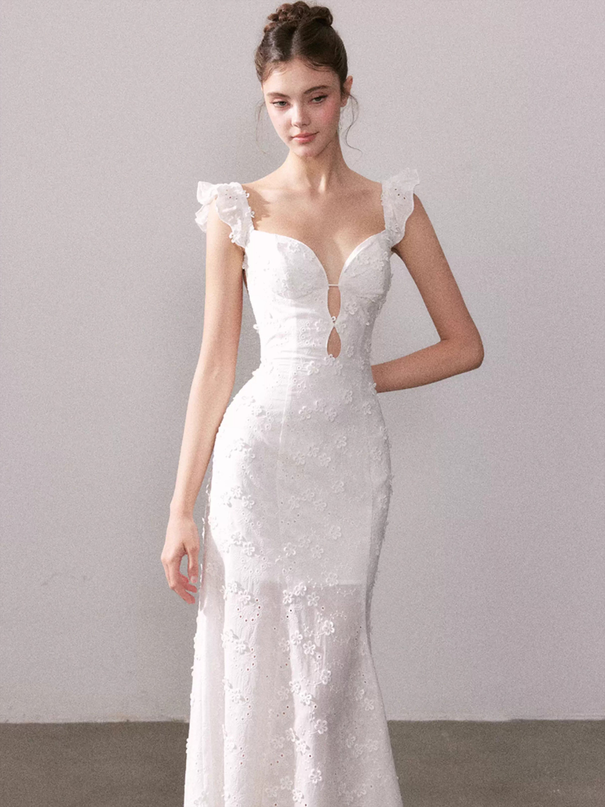 Mist Blossom Lace Maxi Dress