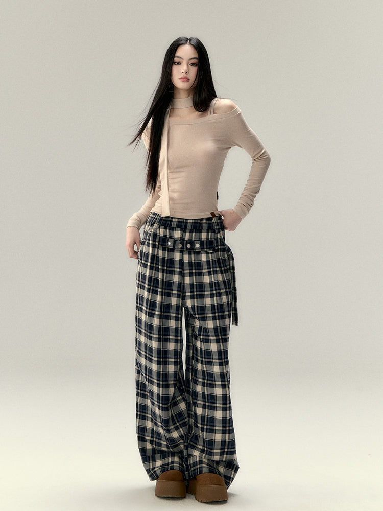 Wool Blend Asymmetric Shoulder T-Shirt - CHINASQUAD