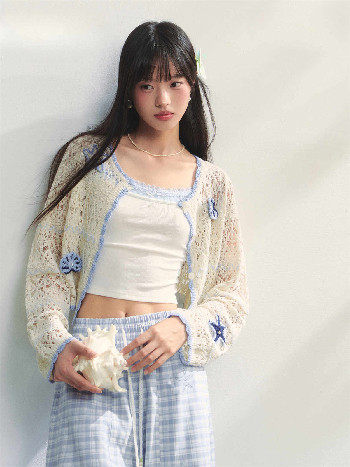 Hollow Out Crochet Knit Cardigan - CHINASQUAD