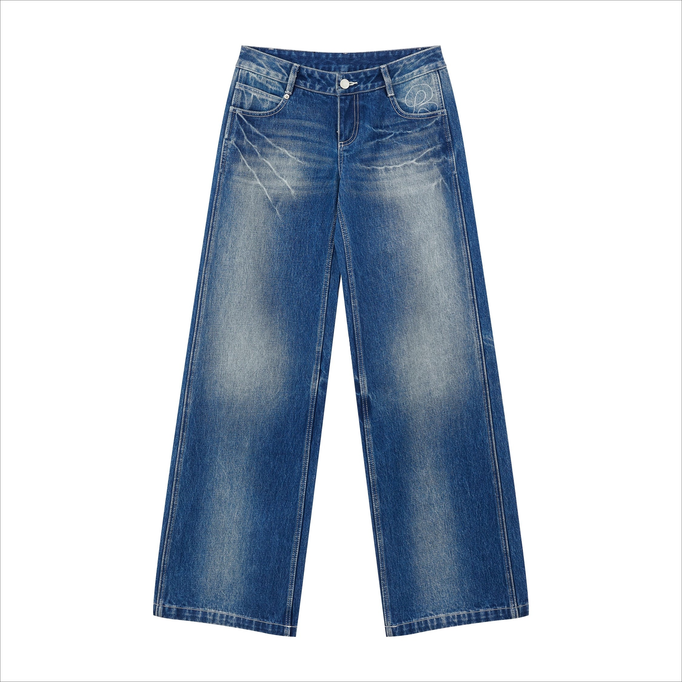 Vintage Lightning Wash Straight-Leg Jeans