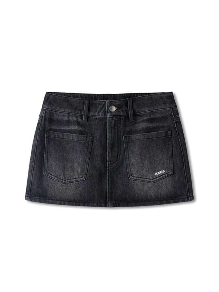"Caracal Series" Washed Mini Skirt - CHINASQUAD