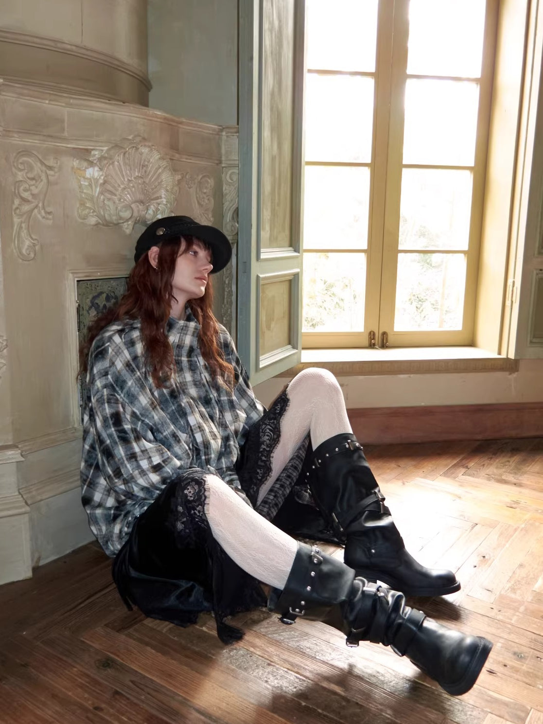 Ruched Stand-Collar Oversized Jacket