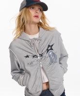 Washed Punk Zip-up Hoodie - CHINASQUAD