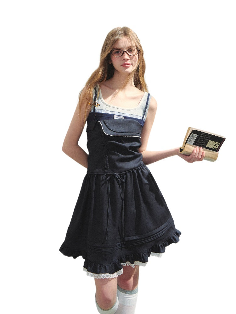 Preppy Strapless Dress - CHINASQUAD